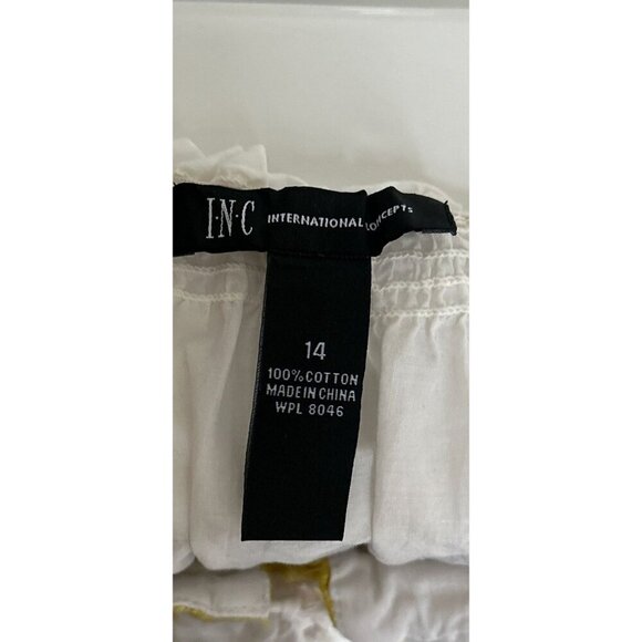 INC International Concept Bohemian Tunic Beach Coverup Embroidered Top Size 14 - Picture 4 of 6